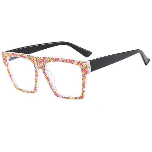  New Trendy Rainbow Color Anti-Blue Light Flat Mirrors European and American Internet Celebrities Street Photography Face-Slimming Glasses Frame BL904