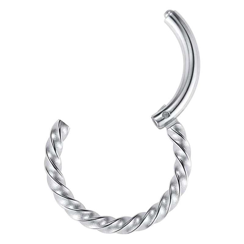 Amazon Twist Stainless Steel Piercing Nose Ring Closed Ring Seamless Spiral Nose Ring Earrings Multifunctional Ring Wholesale