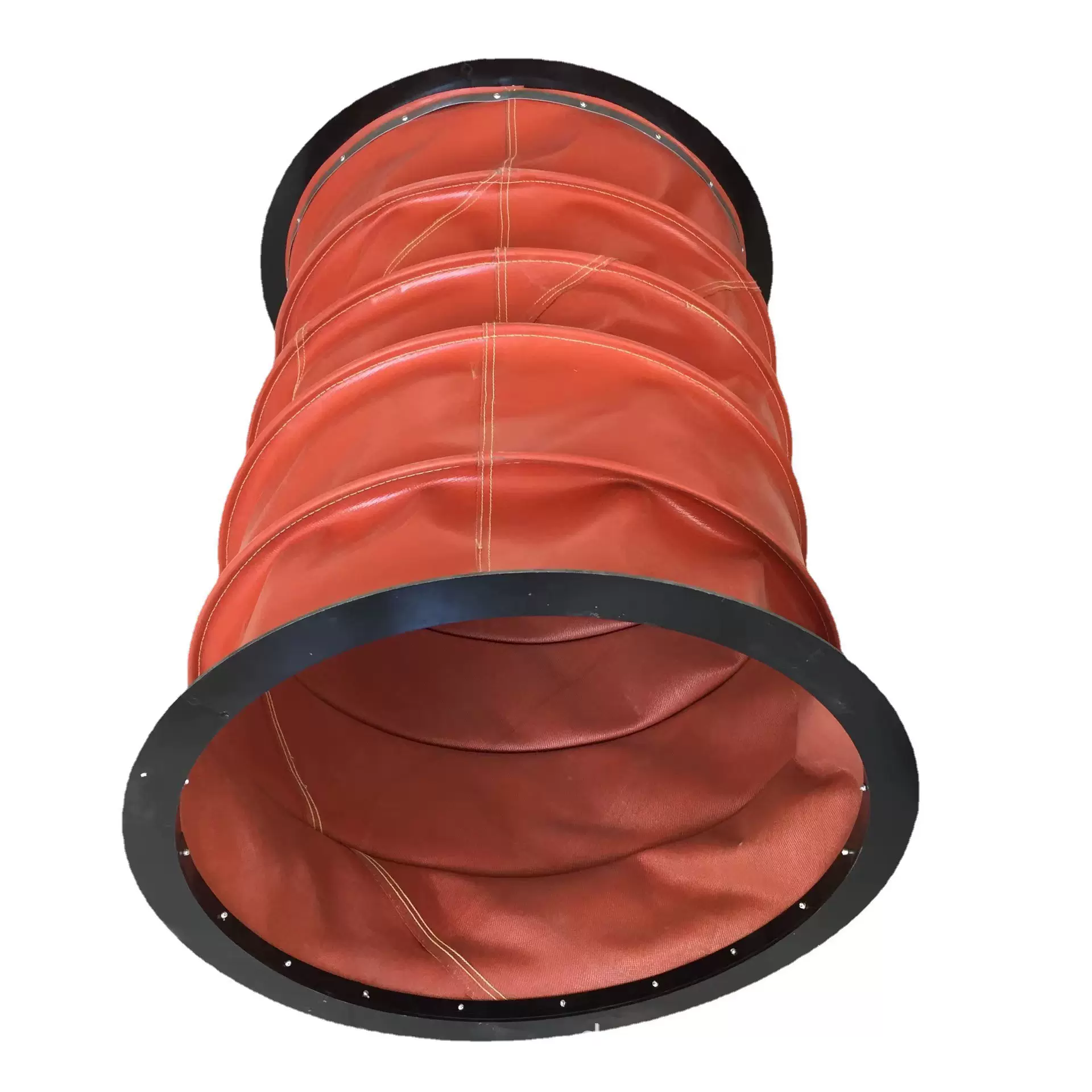 风机防水防火阻燃可伸缩风管 工厂直销红色硅胶布耐高温软连接