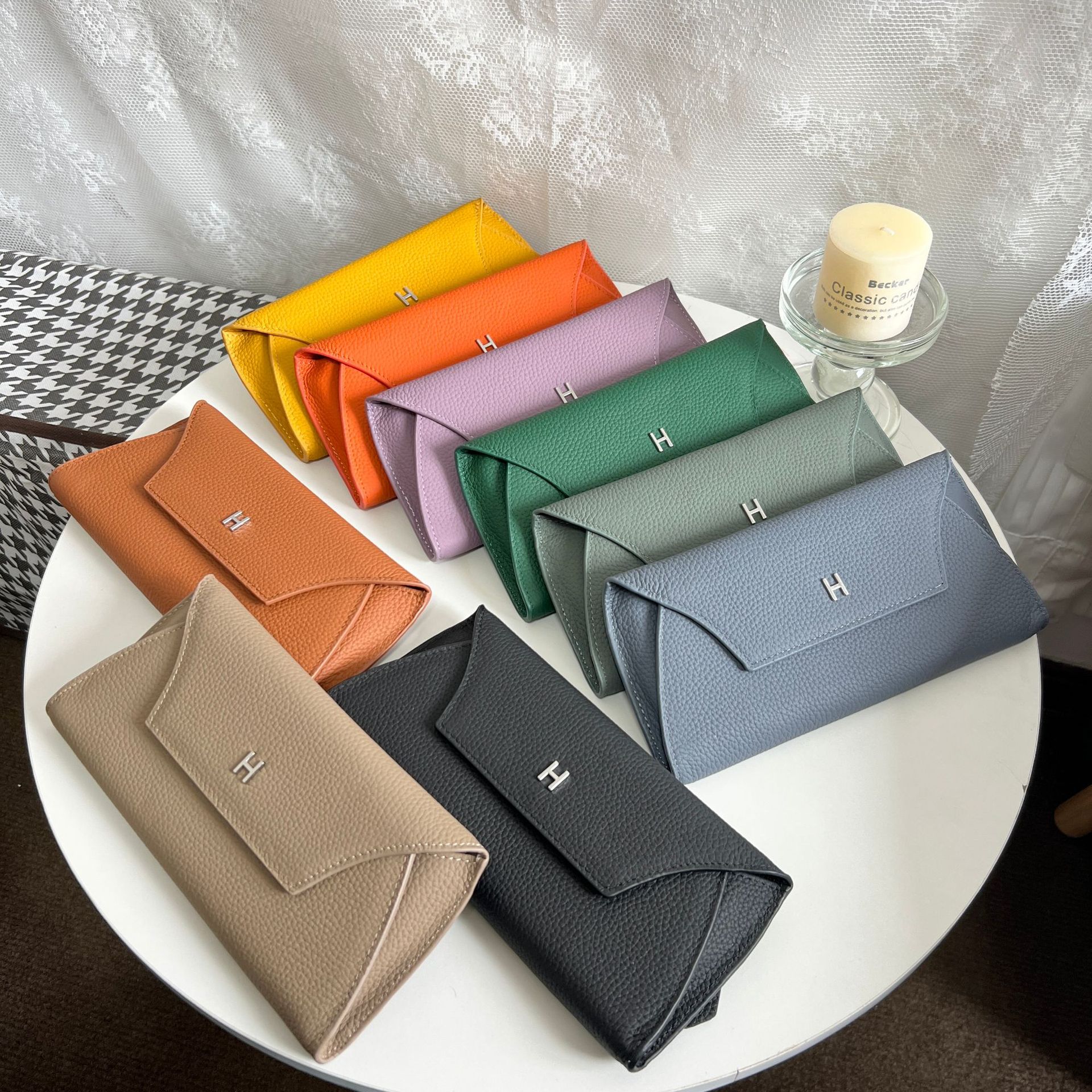 Women's Genuine Leather Long Wallet 2024 New Arrival Top Grain Cowhide Niche Design Luxury Large Capacity - Thumbnail 2