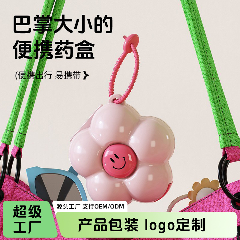 Customized Pill Box Portable Mini Multi-Functional Travel Medicine Seven Days a Week Plastic with Separated Pill Storage