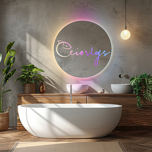 Cross-Border Dropshipping Mirror Mirror Lamp Bathroom Decoration Round Bathroom