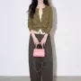 长袖松弛ootd绿色裤子