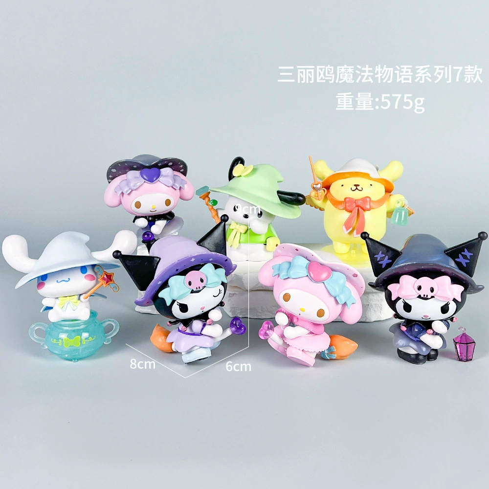 Sanrio Слепой предсказания партии Kuromi Melati Wolberry Killer Anime Doll Model Play Tide Play