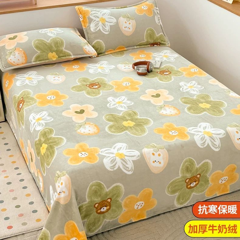 Invierno leche de lana de coral sábanas de lana de una sola pieza brida de lana de lana dormitorio una sola manta gruesa de lana de invierno