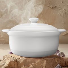 白いキャセロール白磁 Kangshu セラミックキャセロール家庭用大容量シチューとスープガスガスキャセロール