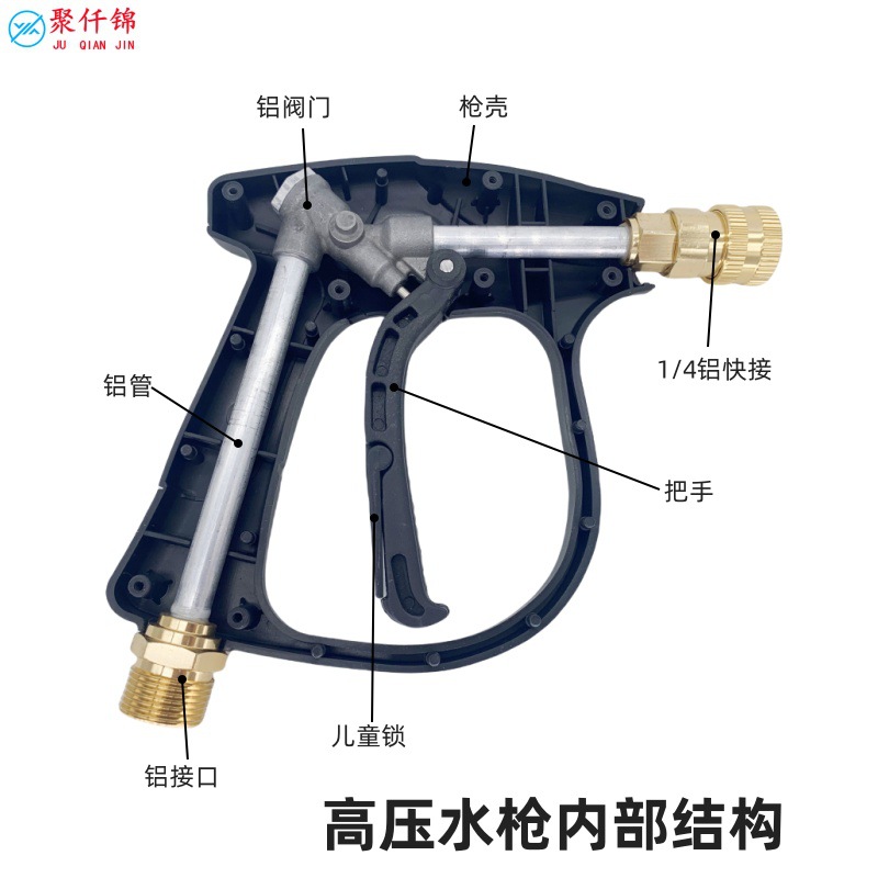Lavadora de alta presión olla de espuma PA 1/4 pistola de pulverización de inserción rápida lavadora de automóviles para el hogar con boquilla de cinco colores juego de pistola de agua image 3