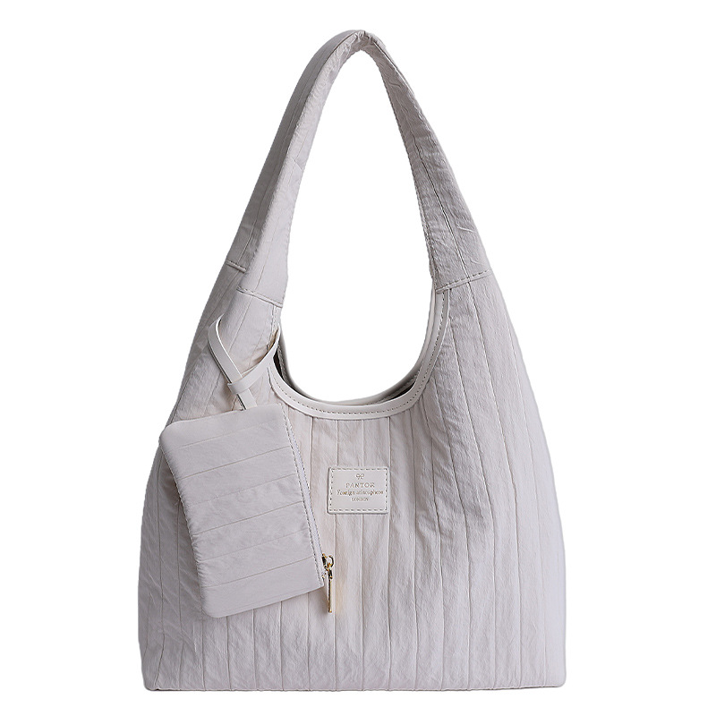 Bolso de moda coreana 2025 verano nuevo bolso femenino bolso de rayas retro bolso de lona de gran capacidad