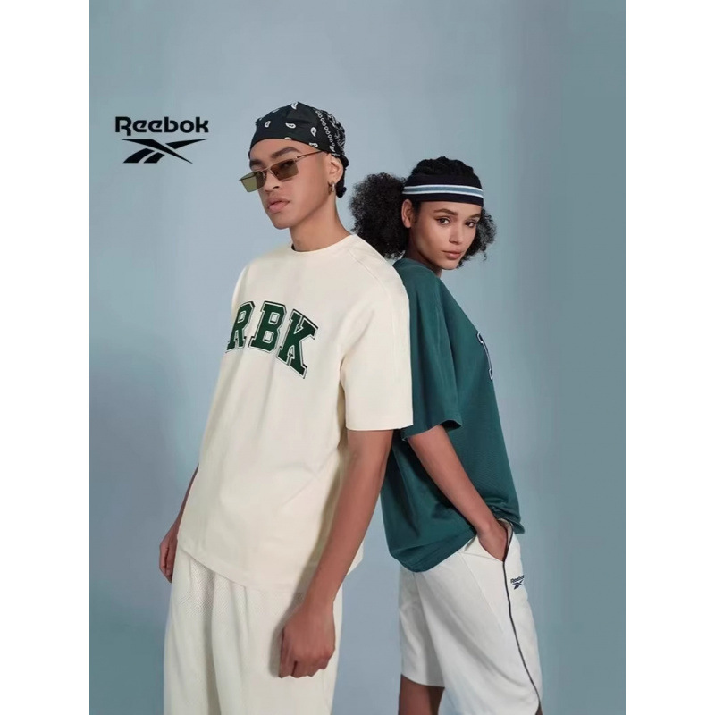 Complete Set of Three Tags: Reebok Official 24 Men's and Women's Classic Round-Neck Knitted Casual Sports Short-Sleeve Embroidered T-Shirt