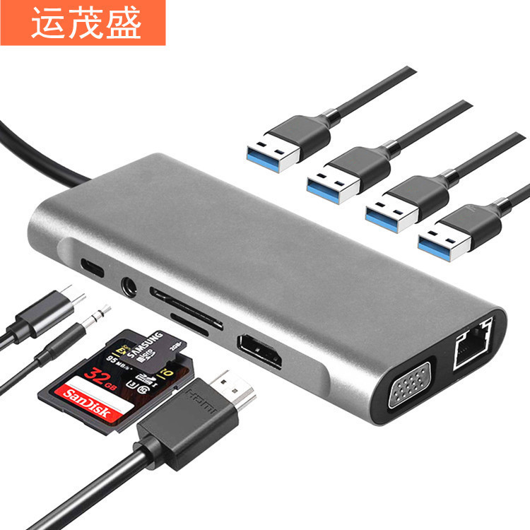 Type-C docking station 11in1 to hdmi 100 megabit network rj45usb-c expansion docking HUB vga HUB Type-C docking station 11in1 to hdmi 100 megabit network rj45usb-c expansion docking HUB vga HUB