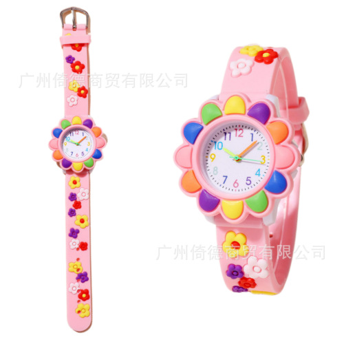 2025 Hot Selling New Children's Watch with Cute Cartoon Girl Face Quartz 3D Student Activity Gift