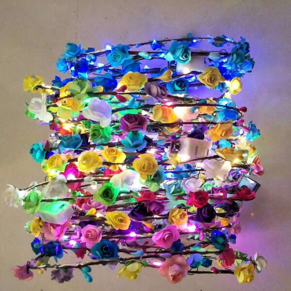 Glowing Flower Ring Colorful Fight LED Head Terminal Flower Tourist…
