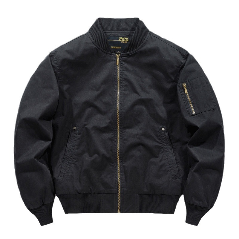 Men's Clothing 2024 new pure cotton pilot jacket men's spring and autumn loose large size men's baseball uniform workwear jacket thin_voghion.com
