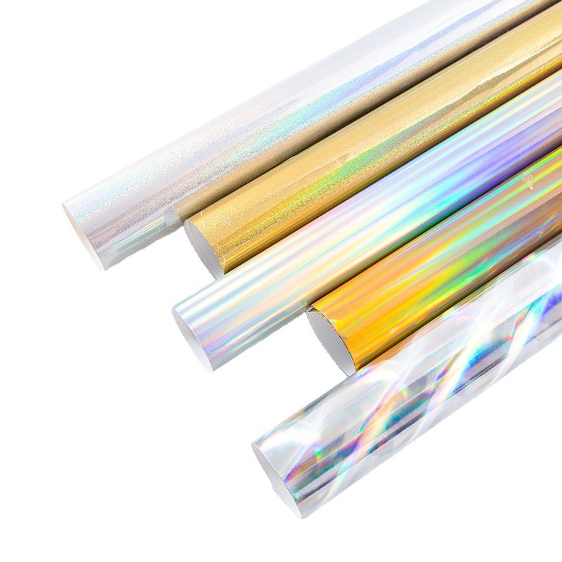 Venta directa de fábrica, papel láser de 250g, cartulina con purpurina iridiscente, papel reflectante con puntos de mijo plateados láser