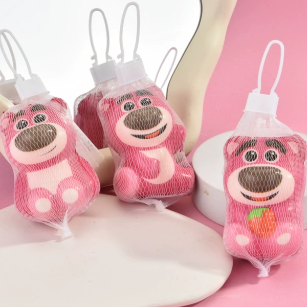 [Mesh Pocket] Strawberry Bear Mixed Hair-7cm