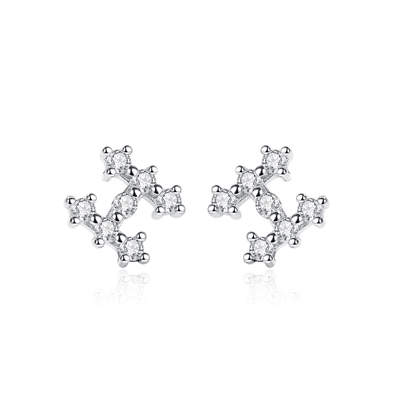 Pendientes de plata esterlina letra H pendientes de diamantes llenos 925 al por mayor de Europa y América del oído hueso Stud letras ins estilo Stud pendientes aguja de plata