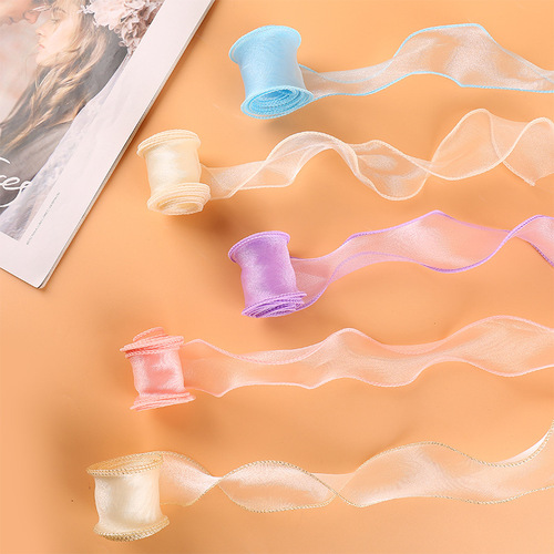 Valentine's Day colored fish-tail chiffon DIY floral baking cake packaging ribbon clothing home textiles accessories lace wholesale