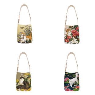 Classic oil painting printed shoulder bag mini small tote bag women's casual off-road bag canvas bag small crossbody bag