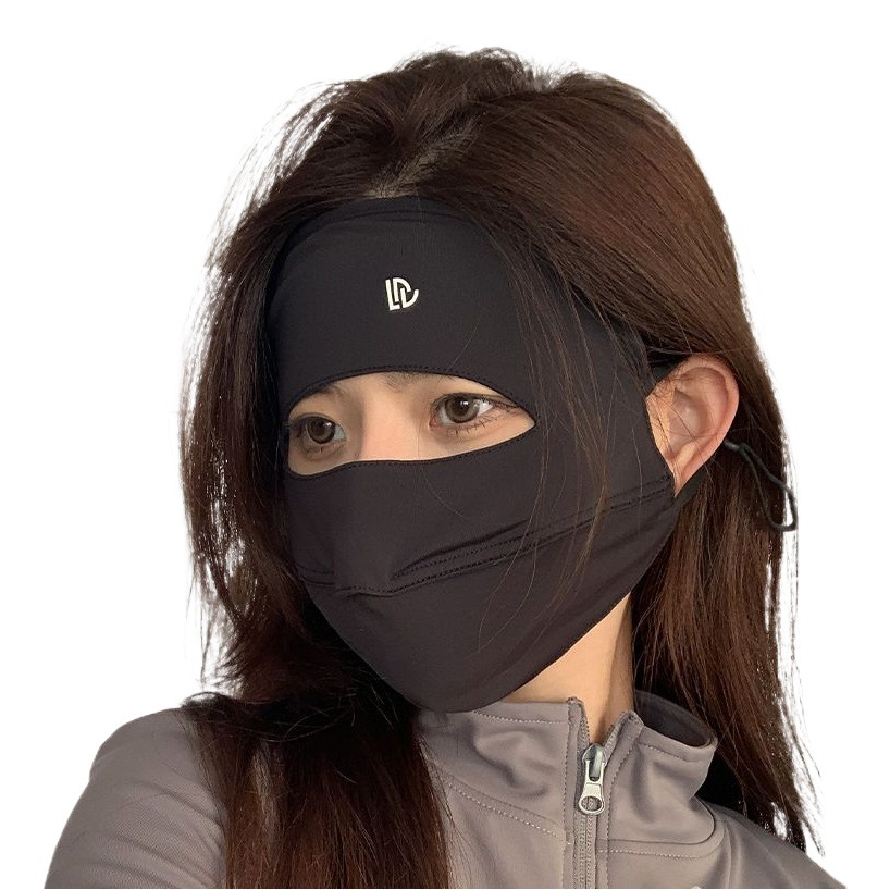 Full face sunscreen mask summer all-match anti-ultraviolet breathable sunscreen mask original yarn Ice Silk face Gini