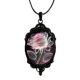 Europe and the United States new explosions pink enchanting transparent petals rose pattern glass pendant necklace factory direct sales