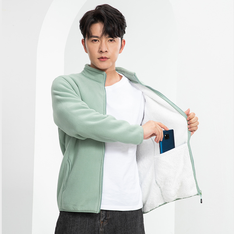 Chaqueta de trabajo de terciopelo de cuello vertical comercio exterior transfronterizo chaqueta de ropa de hombre doble cara chaqueta de terciopelo de grano grueso personalizado