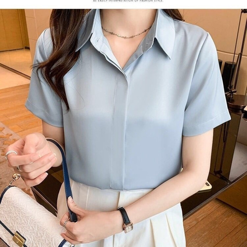 Summer chiffon short sleeves, thin formal dress, white shirt, white shirt, professional dress, large size, loose overalls, plus size