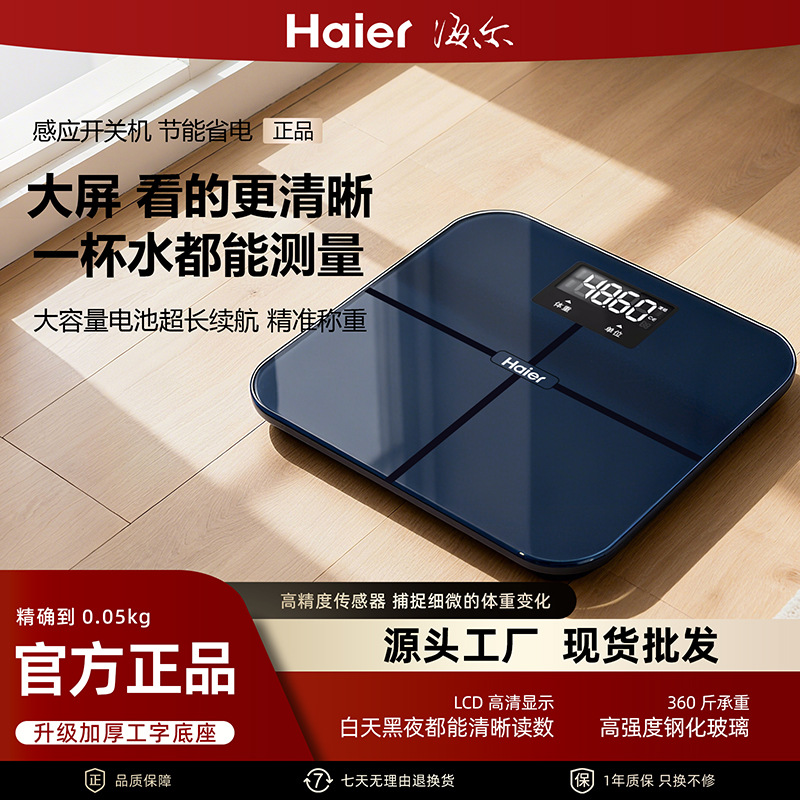 Haier Electronic Scale, Accurate Small-Scale Weight Loss Scale, Rechargeable Body Scale, High-Precision Fitness Smart Scale