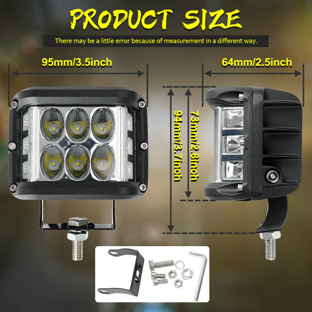 Transfronterizos para tres lados iluminados LED lámpara de trabajo Wrangler lateral estallado parpadeo vehículo todoterreno foco lámpara de niebla 60W image 4