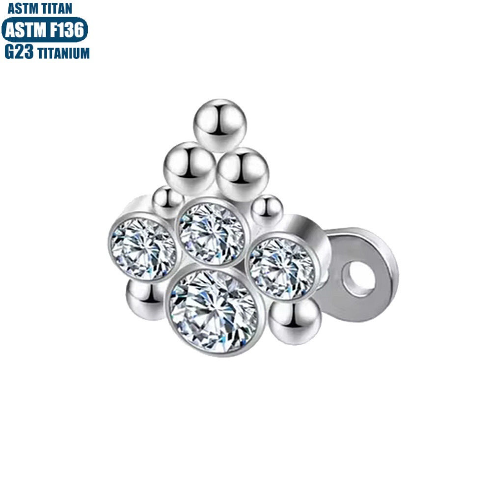 Labret stud lip piercing jewelry styling detail