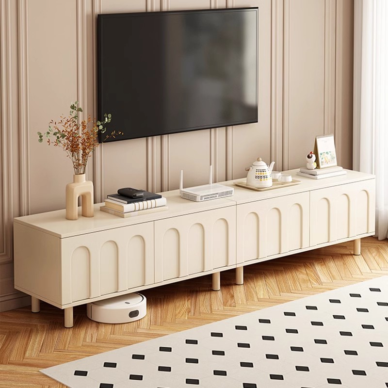 Mesa de té gabinete de televisión combinación de viento de crema 2024 nuevo tipo de sala de estar casero pequeño tipo armario de piso lujoso image 4