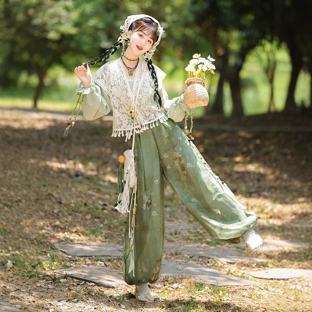 Оригинальная песня Fengtai Hanfu Xiaomei Tangzi рубашка с круглым воротником