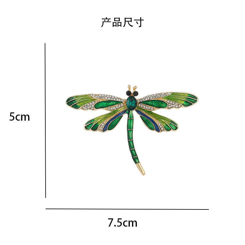Retro New Dragonfly Brooch Dripping Oil Enamel Colorful Insect Corsage Elegant Elegant Outwear Outwear Pin Accessories