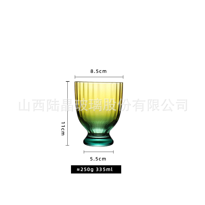 Vidrio de doble color transparente con cuentas copa de vino serie copa de vino tinto copa de champán copa de vidrio serie traje