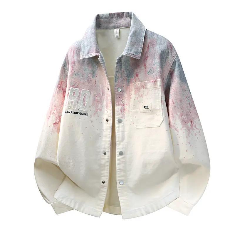 Spring and Autumn New High-Quality Fashionable Long-Sleeved Shirts with Tie-Dye Gradient Design, Handsome Tops for Men Spring and Autumn New High-Quality Fashionable Long-Sleeved Shirts with Tie-Dye Gradient Design, Handsome Tops for Men