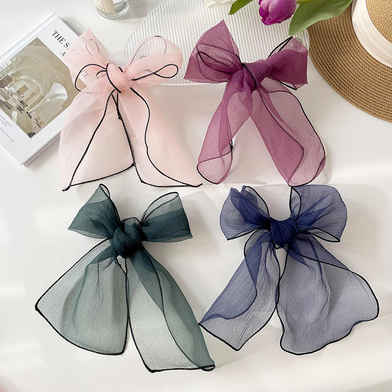 Oganza sólida bufandas de seda larga mujer verano versátil ligera protección de cuello decoración bufandas arco correa de cabello