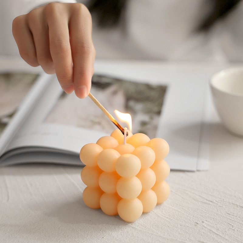 Caja de regalo de vela perfumada de cumpleaños navideño, conjunto limitado del año del dragón, fragancia creativa de nicho de cubo de Rubik, entrega de regalo de cumpleaños