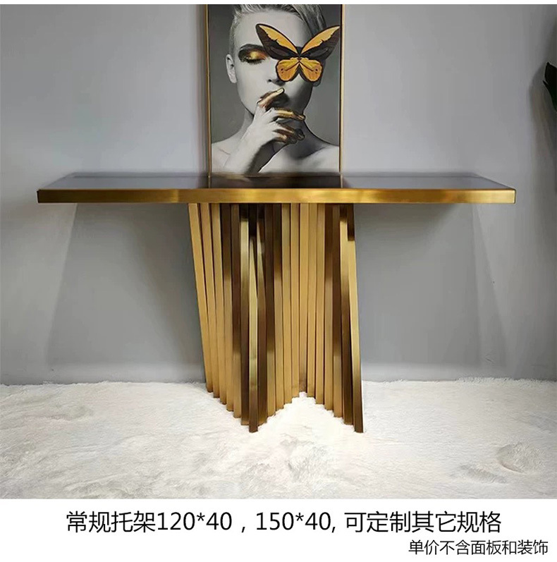 Ingeniería de lujo ligero de la pizarra de roca italiana pie de mesa de entrada moderna simple pasillo de entrada sala de estar frente a la pared vista final porche