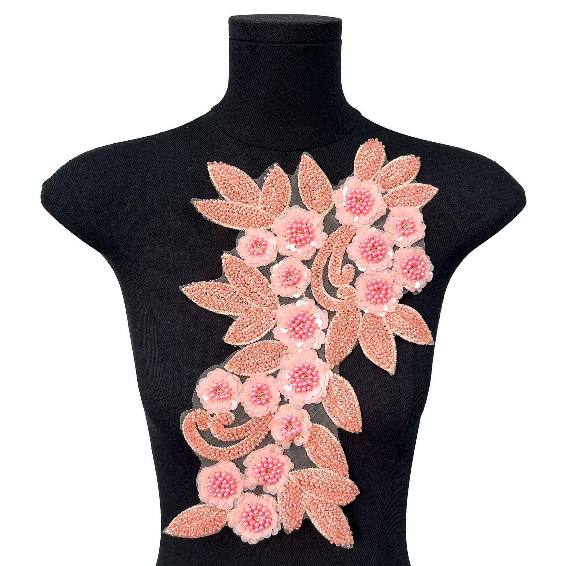 Nuevo transfronterizo de la industria pesada clavos cuentas cuentas sequillas flor tridimensional encaje vestido de boda vestido vestido de rendimiento vestido pegatinas de flores