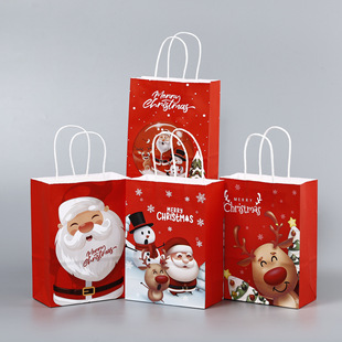 Cross-border Christmas Paper Bag Christmas Eve Apple Box Gift Bag Foreign Trade ins Style Candy Christmas Gift Bag New Product Portable