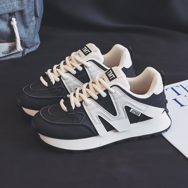 Ins K-Style New Forrest Gump Shoes Women's 2024 Spring Student Sports Running Shoes Casual Thick-Soled Heightening Shoes Fd-6682