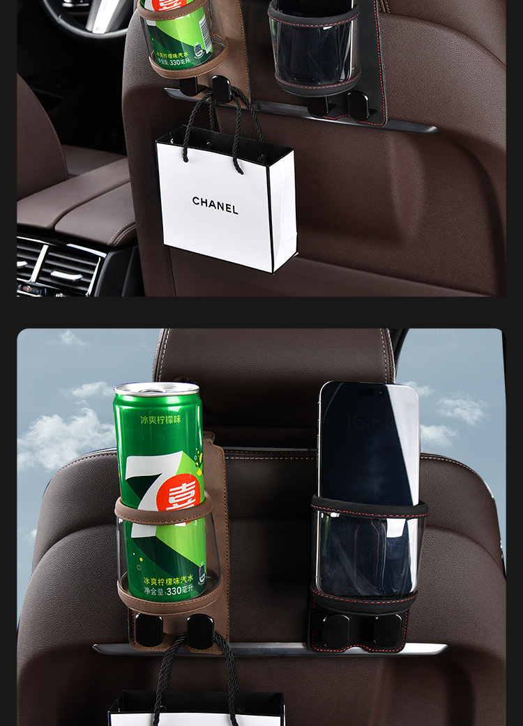 Car Hook Storage Box Seat Back Bottle Drink Cup Holder Organizer Storage Box Hook Double Hook Cup Holder for Car