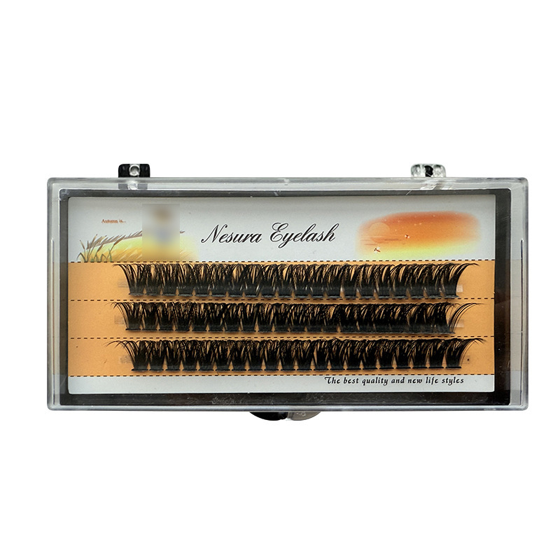 Transfronterizo europeo y americano 10P20P30P40P50P60P Espantapájaros Pestañas postizas autoinjertadas de un solo racimo de fusión en caliente