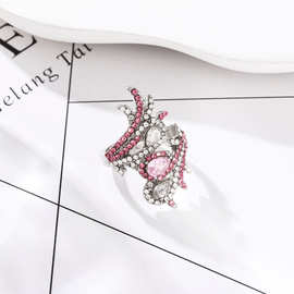 龙瑞欧美时尚饰品wish亚马逊速卖通ebay流行镶钻水钻水晶S形戒指