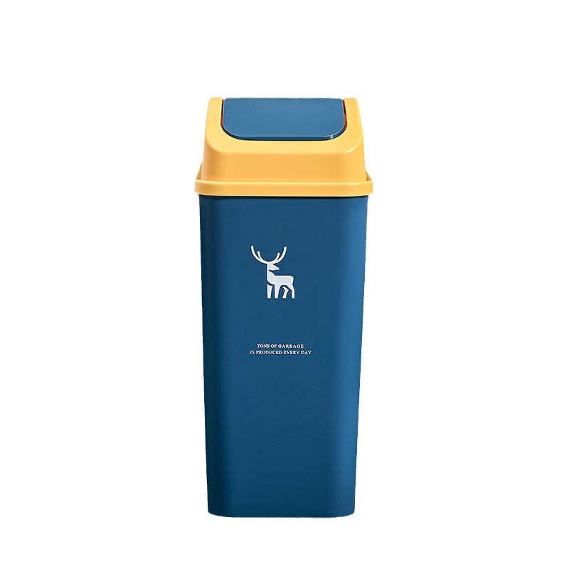 Capacious plastic garbage can for home use