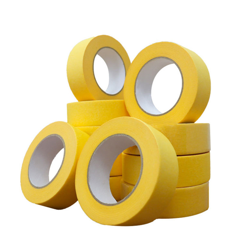 Papel de alta viscosidad adhesivo amarillo adhesivo no residual para automóviles pulverización especial resistente a altas temperaturas 80 grados blindaje papel adhesivo de laqueado