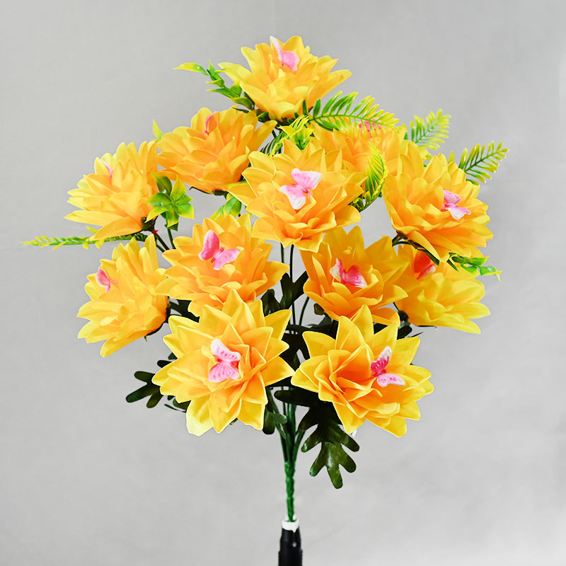 Nuevo ramo de flores falsas 12 mariposa piña flor artesanía floral decoración cama de flores adornos de suelo flores simuladas image 7
