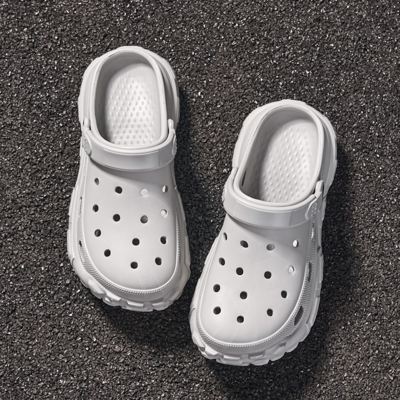 Croc Shoes Men's New Summer Outer Wear Casual Thick-Soled Sandals and Slippers for Couples, Comfortable and Lightweight Toe-Cap Slippers for Women