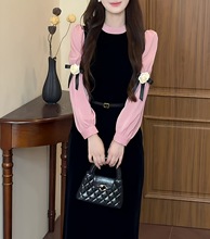 5年新韩版时尚百搭洋气今年流行的秋季新连衣裙显瘦网红