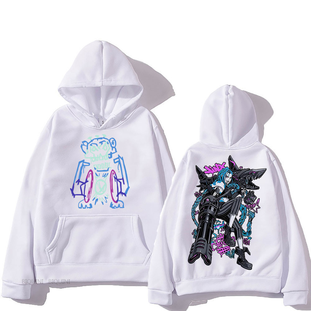 Jinx Arcane Unisex Hooded Cartoon Print Japanese Anime