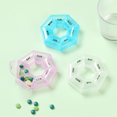 Portable 7-Day Medicine Box Transparent Week Storage Box Mini Travel Pill Organizer Wholesale